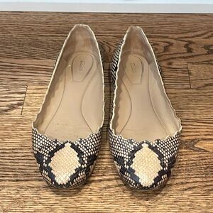 Chloe Water Snake Lauren Scalloped Flats sz. 37